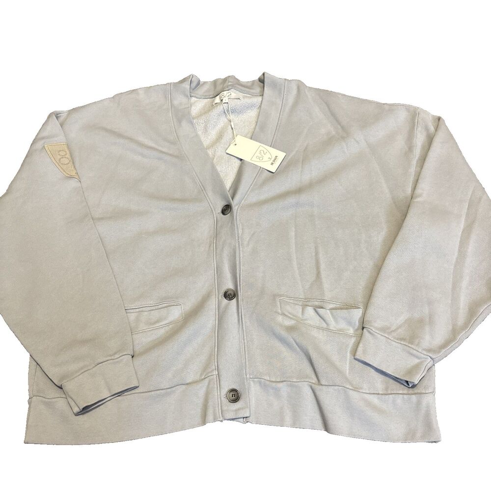 NWT Hudson x Brandon Williams Light Gray Button-Up Cardigan Sweater Men’s L $195